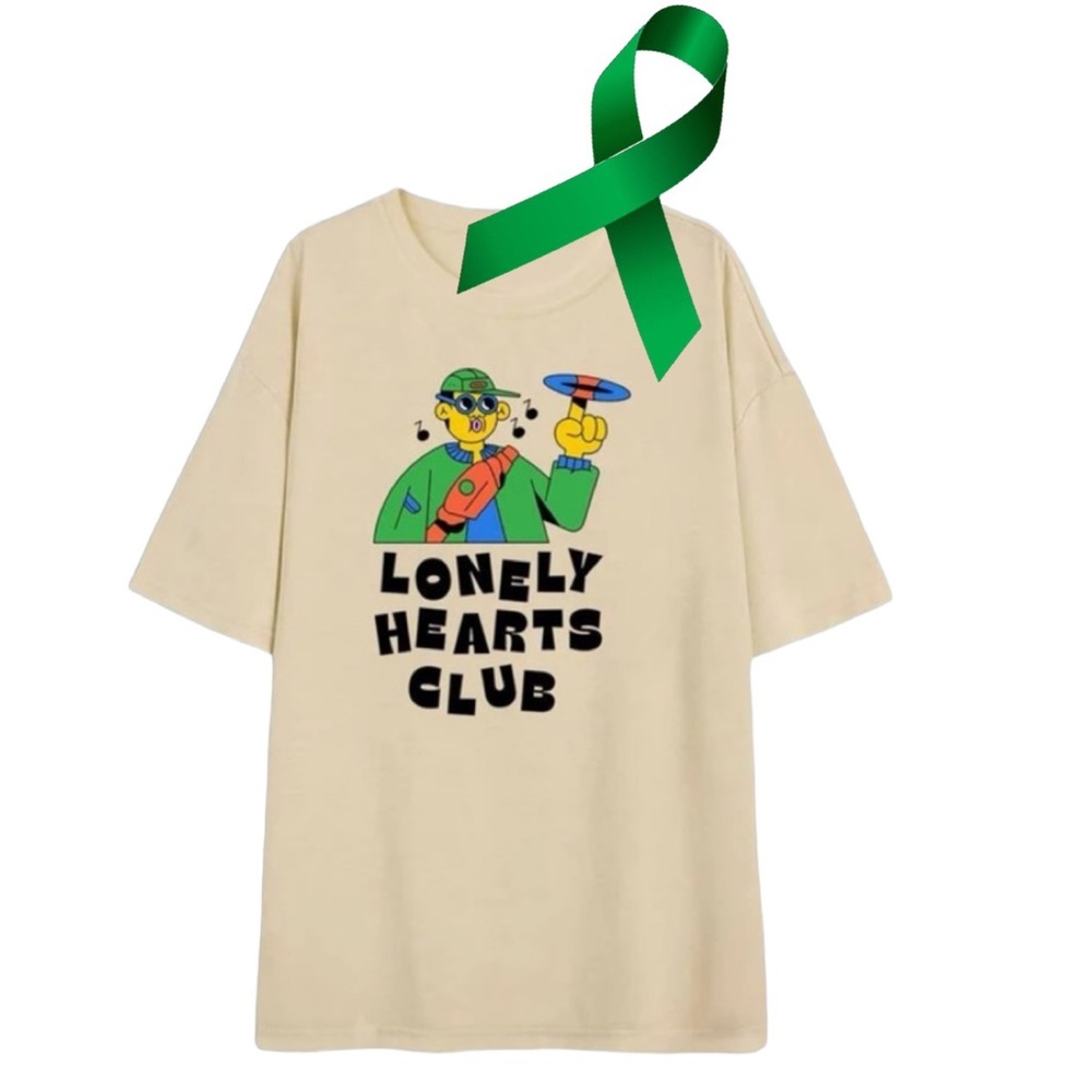 Antonay x Mental Health “lonely hearts club” graphic oversized tee